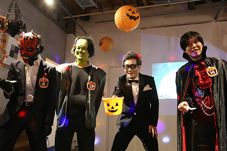 ハロウィンゲーム 目玉運びリレー