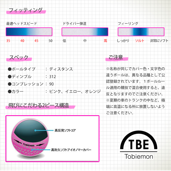 飛衛門2ピース ネオンボール1スリーブ（3球セット） TOBIEMON