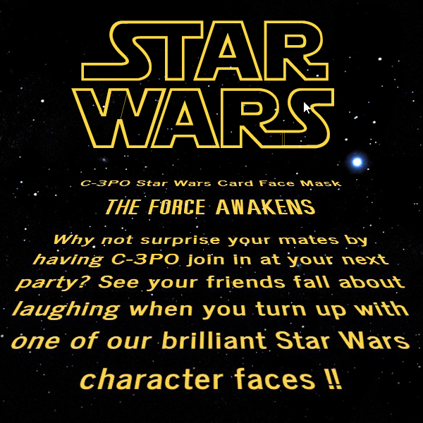 スターウォーズペーパーマスク［C-3PO］
