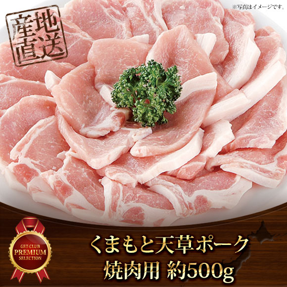 くまもと天草ポーク焼肉用 約500g【目録引換券】