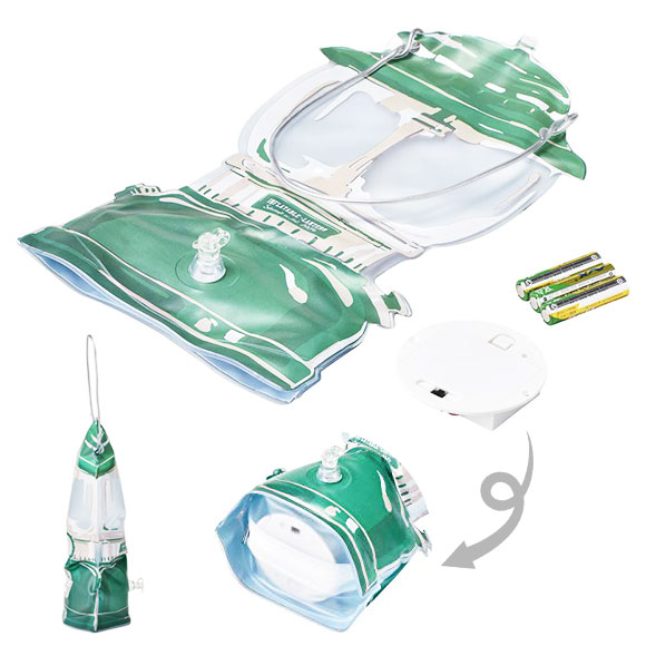 空気で膨らむLEDランタン