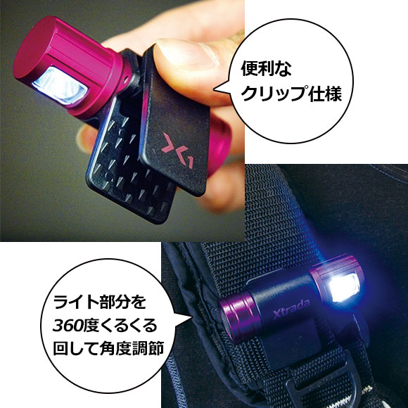 キャップライト　360度角度調節可能＆便利なクリップ式！
