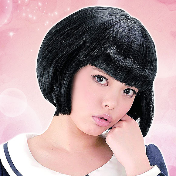 アレンジも自由 ボブヘアーロング(ブラック)