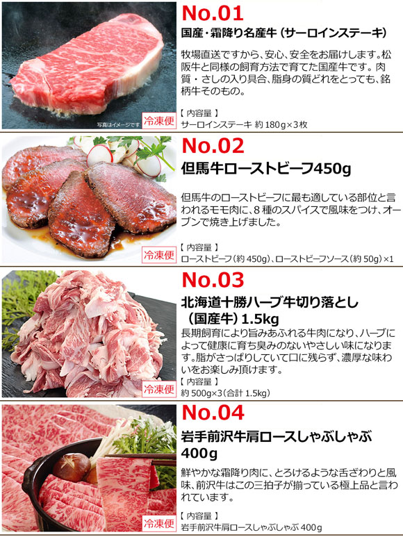 選べる特選！霜降り名産牛4種 お取り寄せグルメチケット