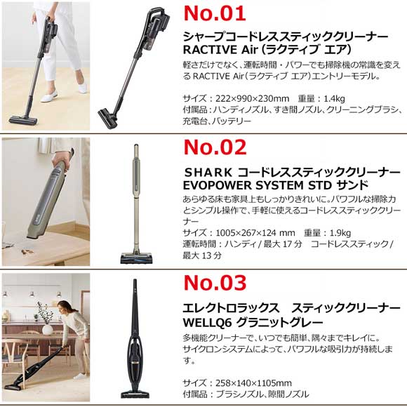 選べる家電 スティック掃除機