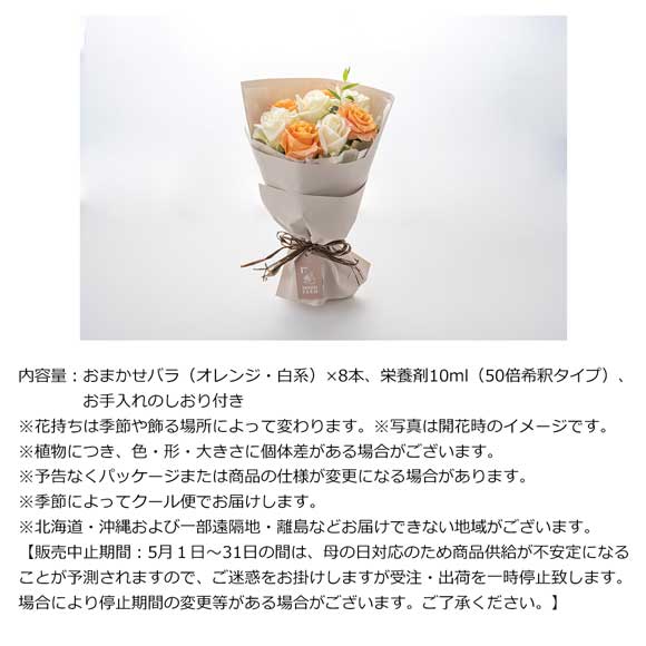 ホシファーム フリルブーケホワイトオレンジ