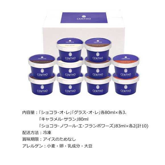 セントー ショコラティエのアイスアソート