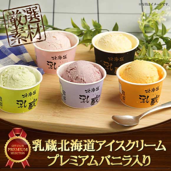 乳蔵北海道アイスクリームプレミアムバニラ入り