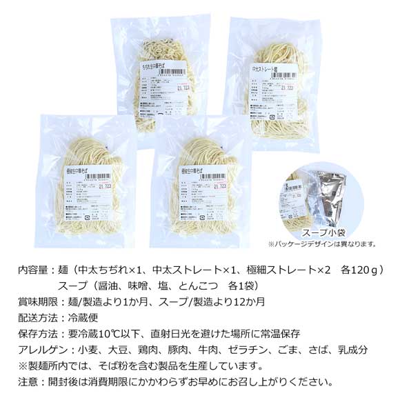 ラーメン王道！ 醤油・味噌・塩・豚骨 定番4種食べ比べセット（4食入）