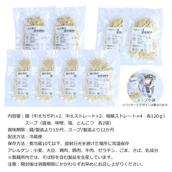 ラーメン王道！ 醤油・味噌・塩・豚骨 定番4種食べ比べセット（8食入）