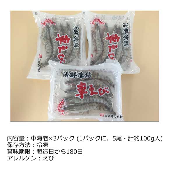 熊本・沖縄 活鮮凍結 活き〆冷凍車海老