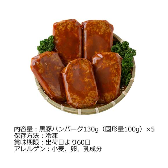 鹿児島県産黒豚ハンバーグ 5個