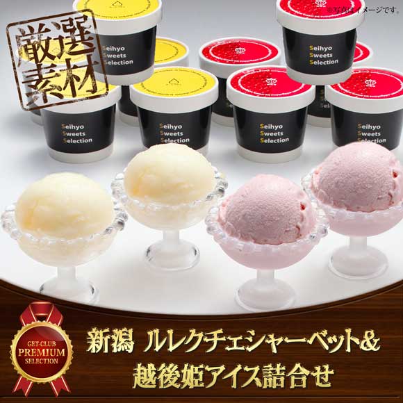 新潟 ルレクチェシャーベット&越後姫アイス詰合せ【目録引換券】