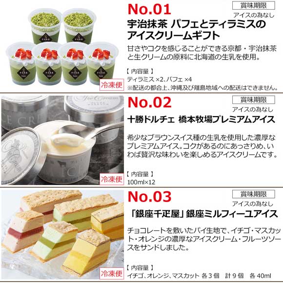 選べるアイスクリーム3種