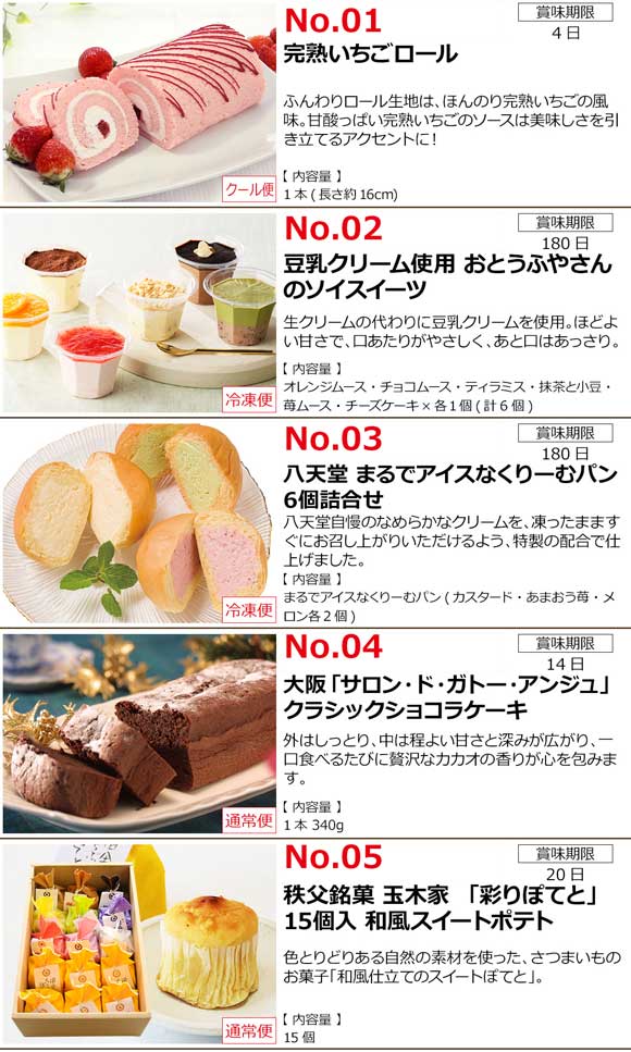 選べるスイーツ5種