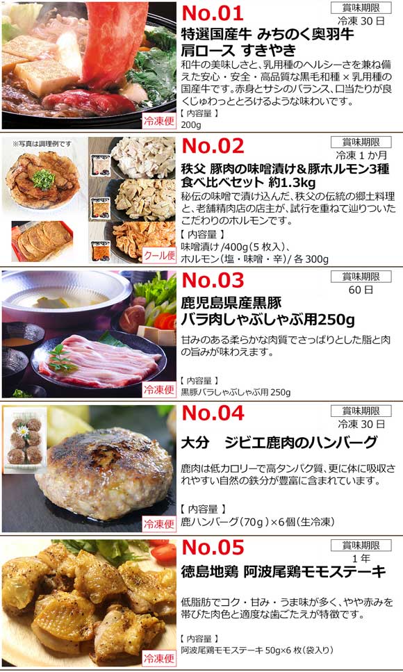 選べるお肉