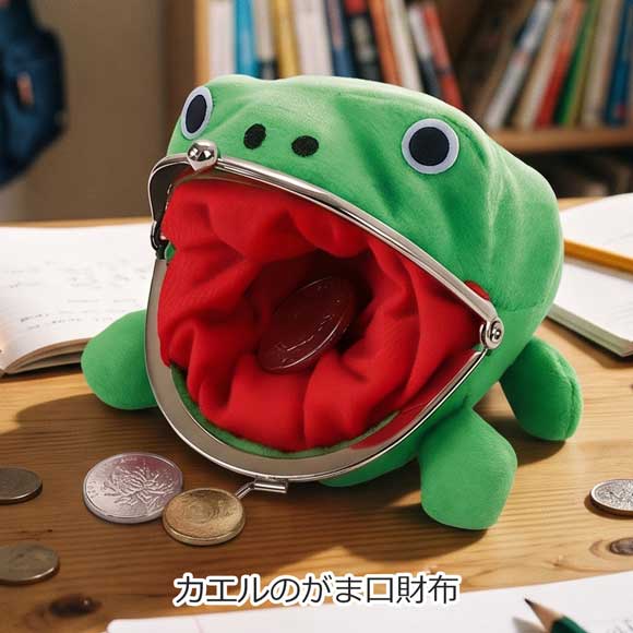 可愛いカエルのがま口財布