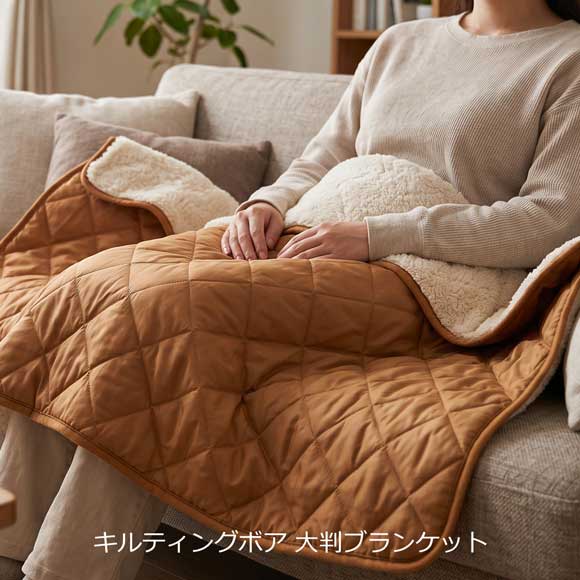 キルティングボア 大判ブランケット