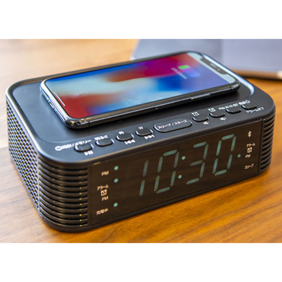 ANABASワイヤレススマホ充電 クロックラジオ  CR-BT100