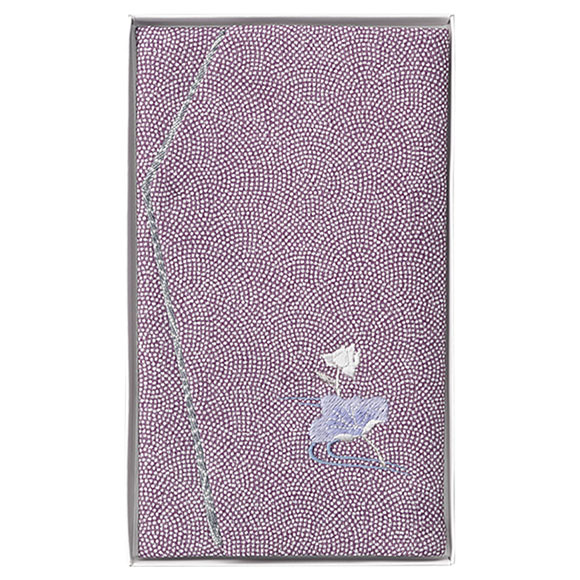 洛北 刺繍入り金封ふくさ 紫蓮 H033B