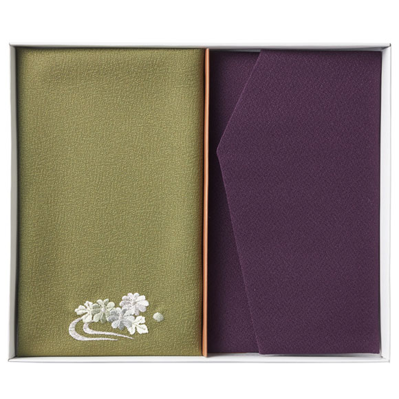 洛北 刺繍入り金封包み＆金封ふくさ 紫 H011b