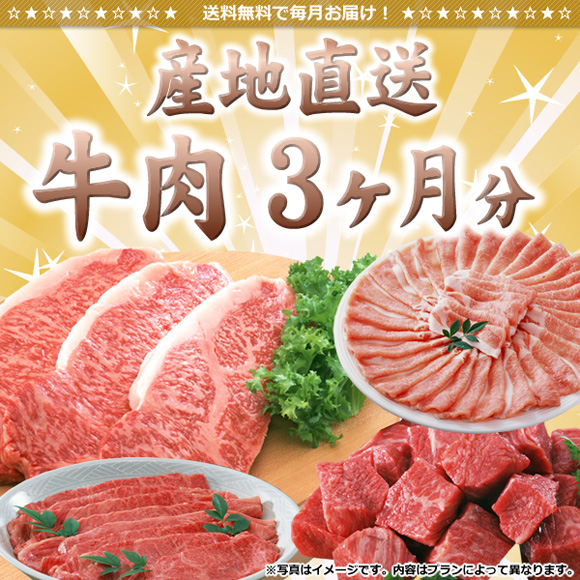 牛肉産地直送３ヶ月間分【目録引換券】