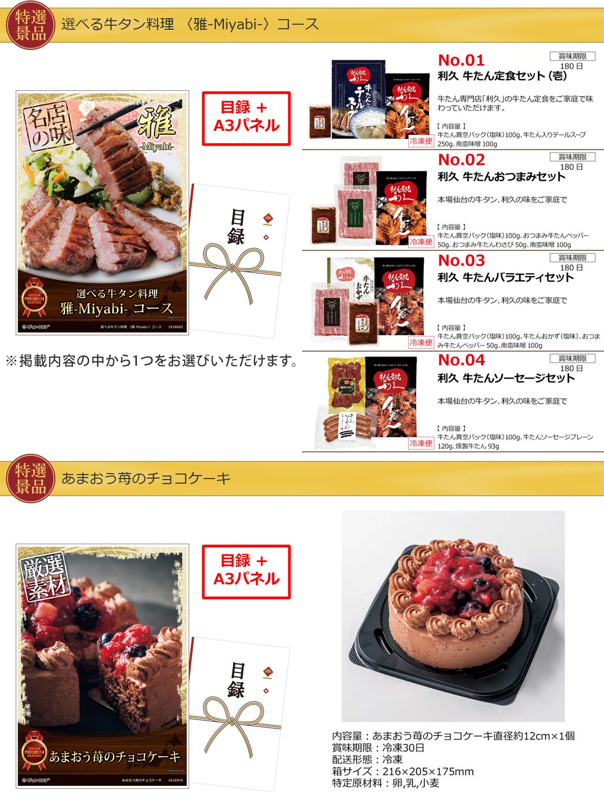 グルメとキッチン30,000円10点景品セット詳細