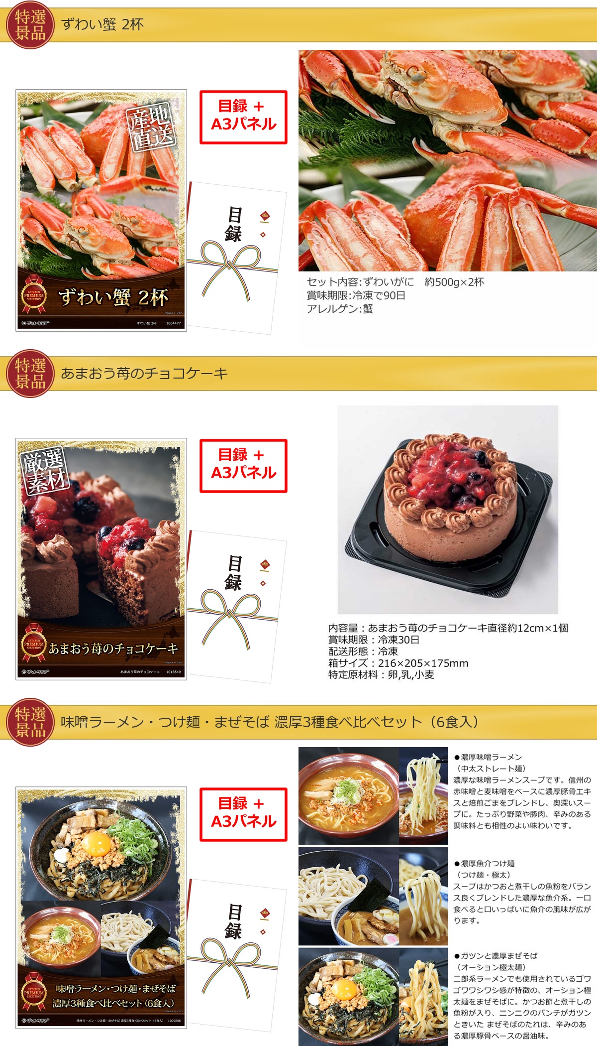 ビップ景品70,000円15点景品セット詳細