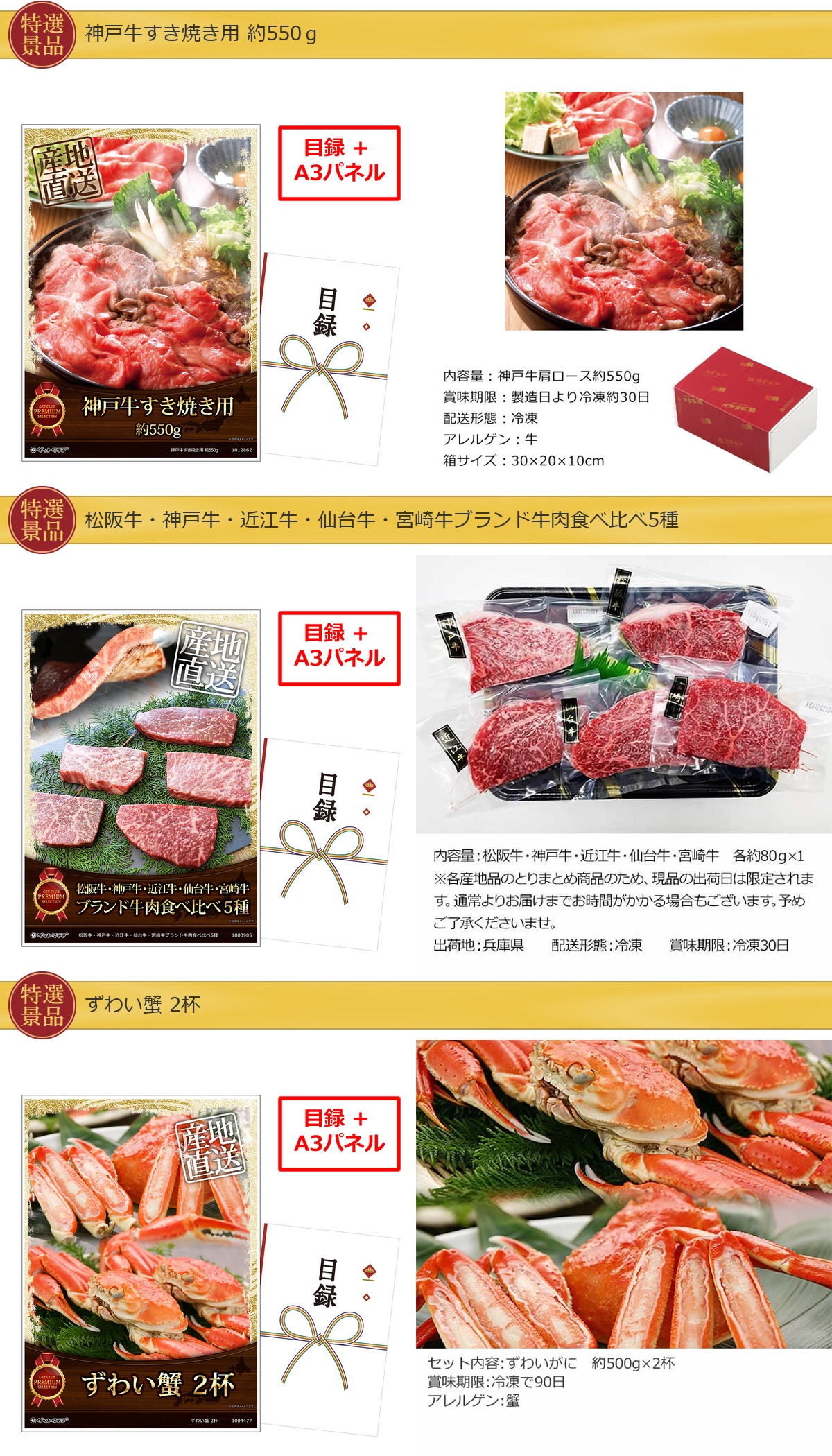 ビップ景品80,000円15点景品セット詳細