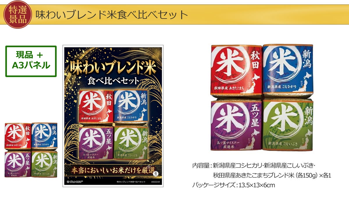 厳選グルメ 4点景品セット ◆A3パネル付き [ひつまぶし・タルト・つるとんたん・米]C026詳細