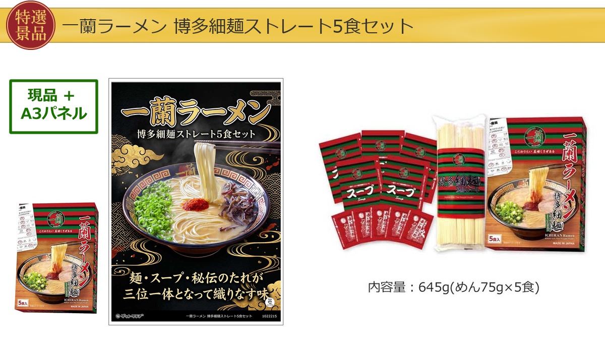 厳選グルメ 4点景品セット ◆A3パネル付き [鰻・ハーゲンダッツ・ごはんの素・一蘭]C039詳細