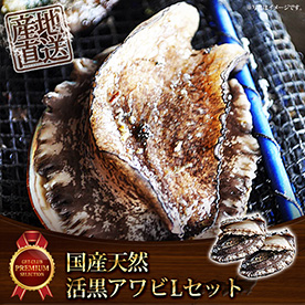 国産　天然活黒アワビ　Ｌセット【目録引換券】