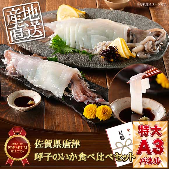 佐賀県唐津 呼子のいか食べ比べセット【目録引換券・A3パネル付き】