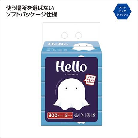 ハロー ソフトパックティッシュ150W5個組