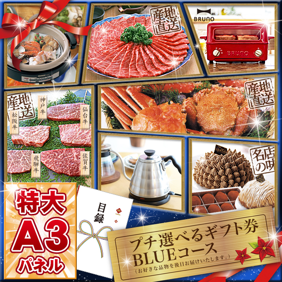 プチ選べるギフト券 BLUEコース【目録引換券・A3パネル付き】