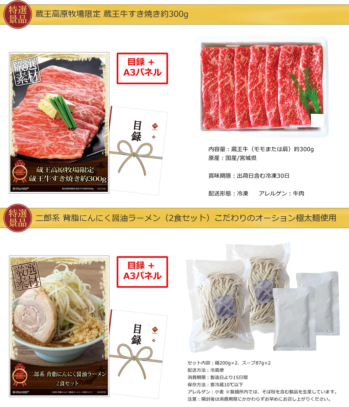 コンパクト景品20,000円20点景品セット詳細