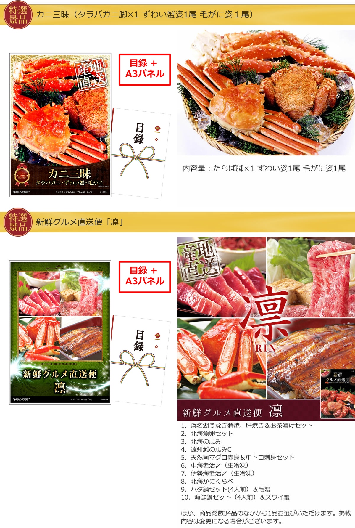 ビップ景品150,000円15点景品セット詳細