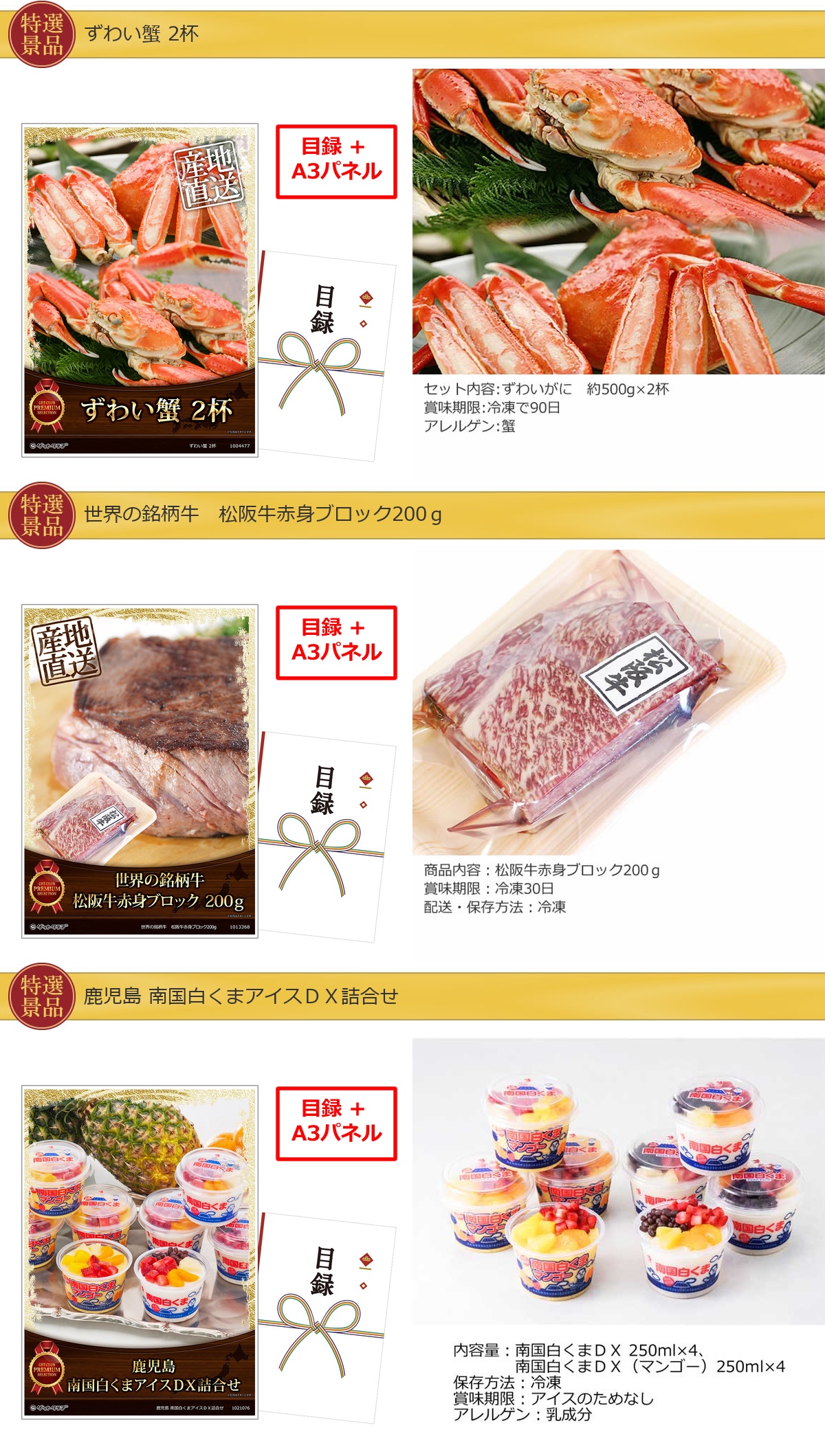 ビップ景品60,000円30点景品セット詳細