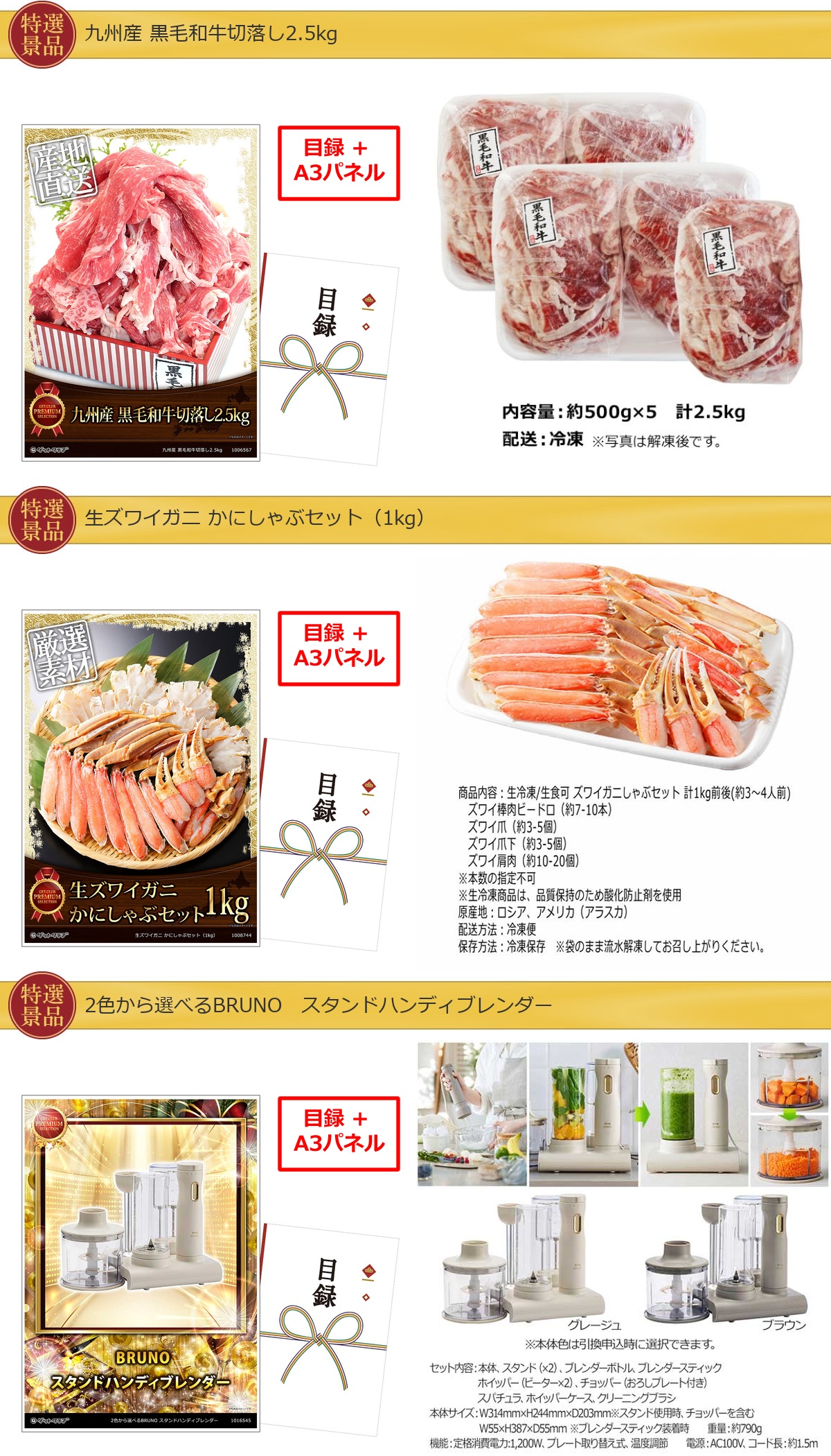 ビップ景品80,000円20点景品セット詳細