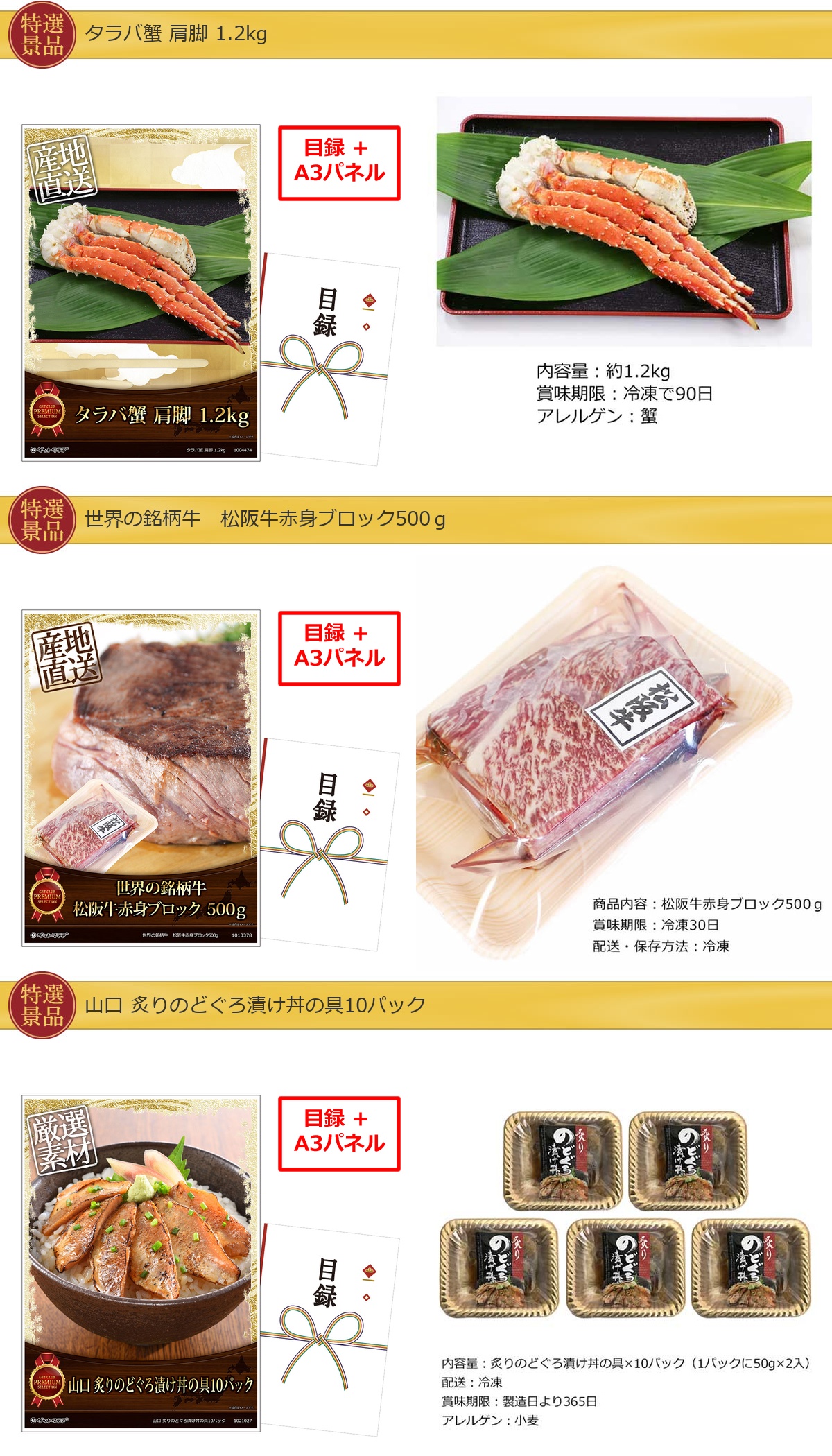 ビップ景品80,000円50点景品セット詳細