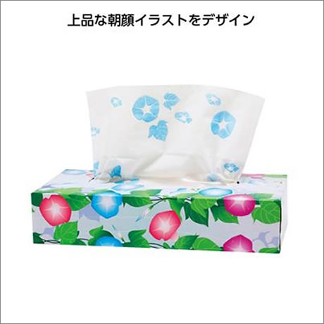 朝顔ｂｏｘティッシュ１２０ｗ ノベルティ ゲットクラブ