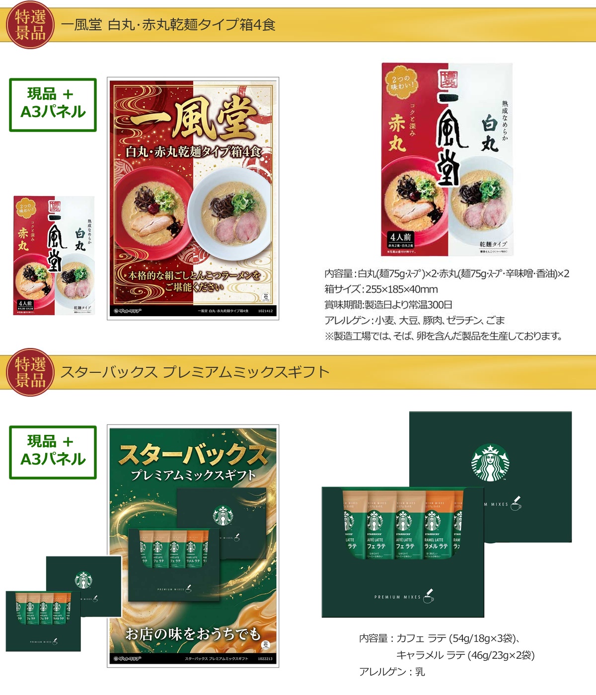 バリュー景品30,000円20点景品セット詳細
