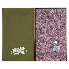 洛北 刺繍入り金封包み&金封ふくさ 紫蓮...