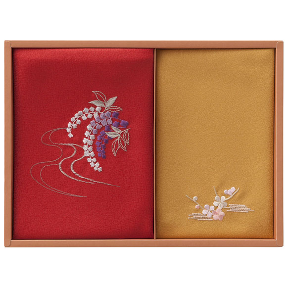 洛北 刺繍入り二巾風呂敷＆刺繍入り金封...