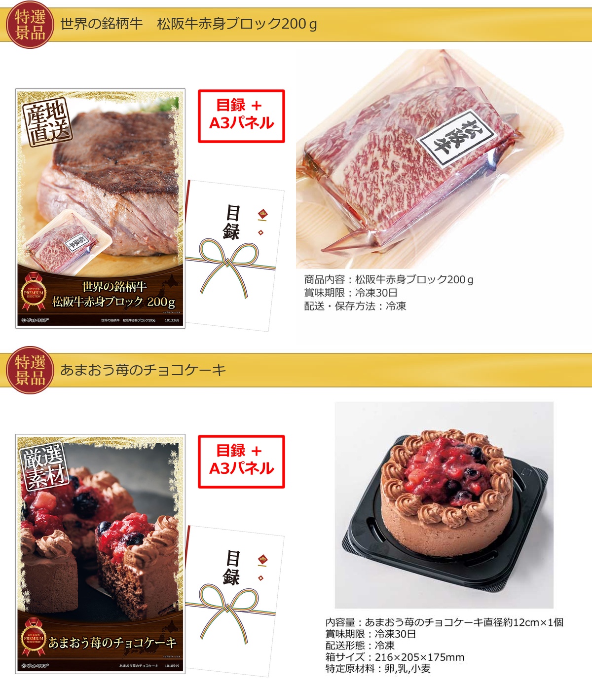 景品ゲットパック20,000円5点C景品セット詳細